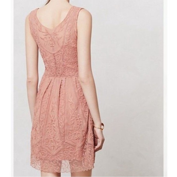 Anthropologie Yoana Baraschi Blush Embroidered Lace Dress 8 - Picture 3 of 9